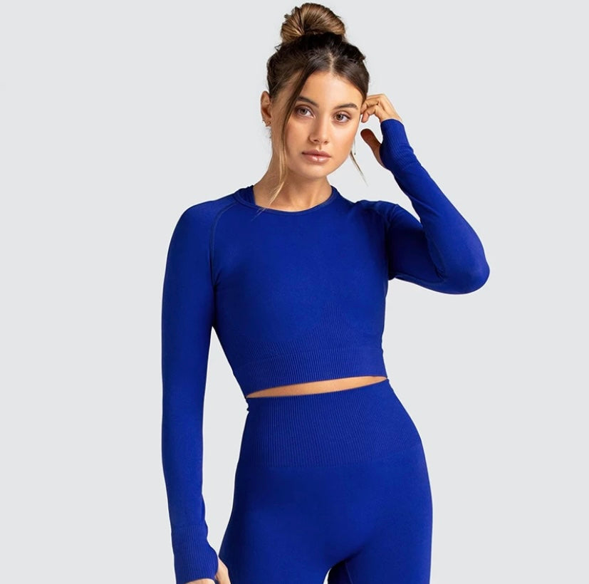 Seamless Three-Piece High Waist Yoga Set