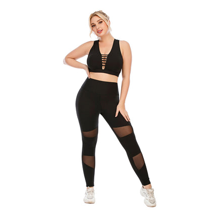 Plus Sheer Two-Piece Leggings Set